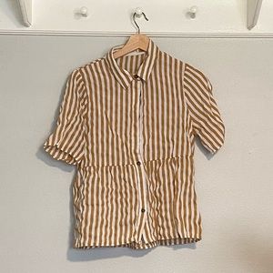 Roolee Striped Peplum Button Down